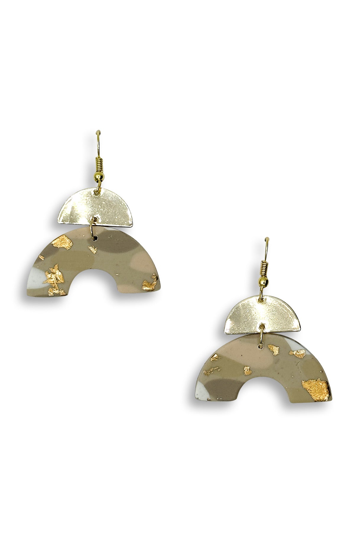 Gold Fleck Dome Earrings