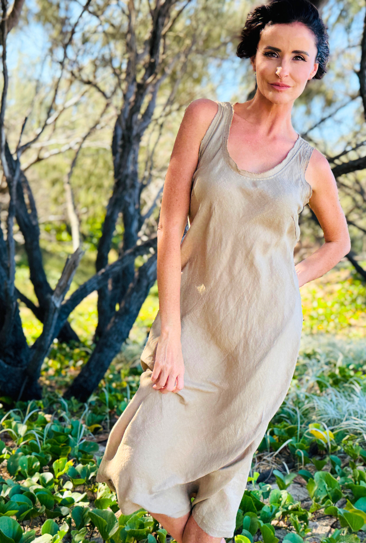 stone midi dresses Edged Out Midi Dress