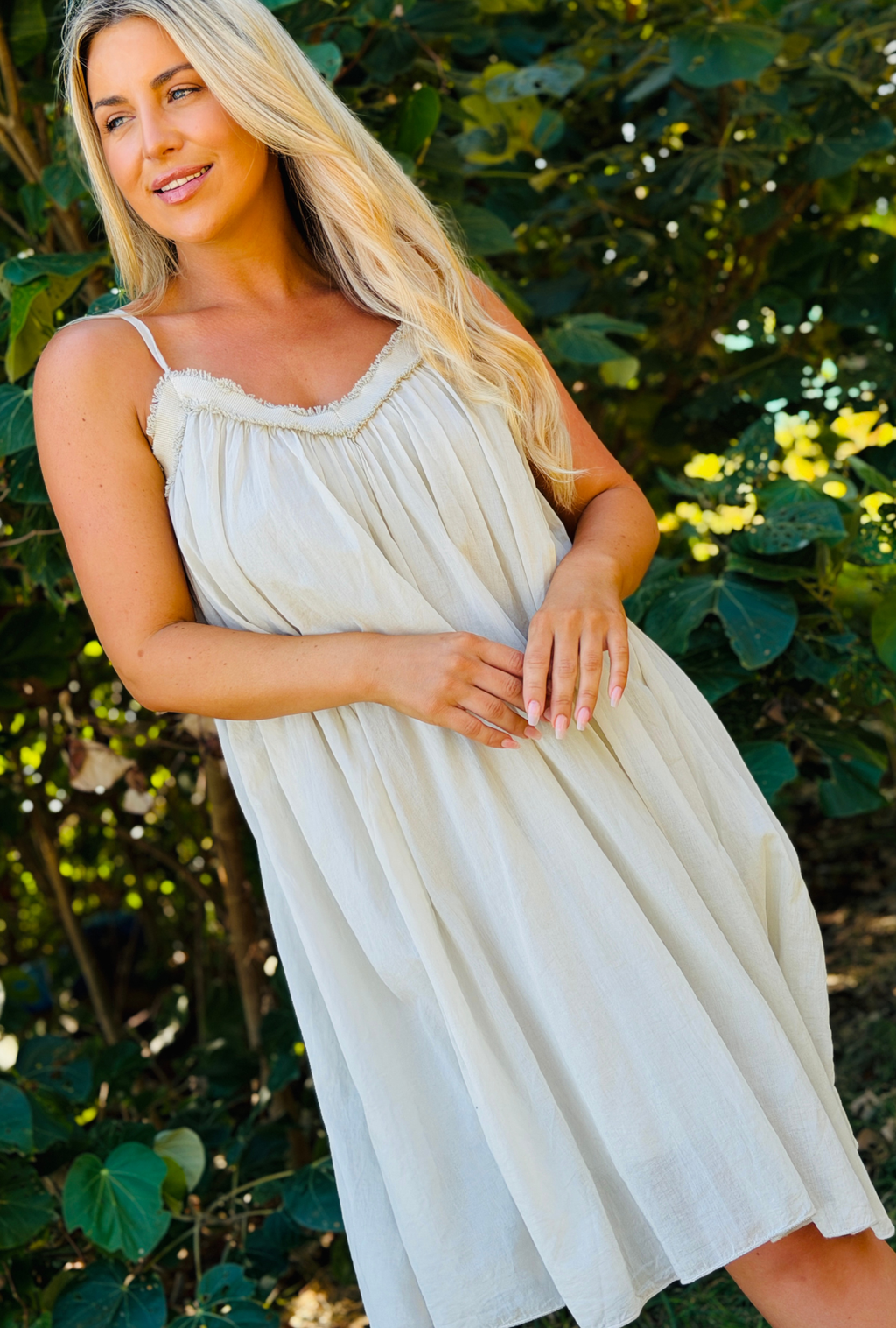 Untied & Unbothered Short Dress - Pebble