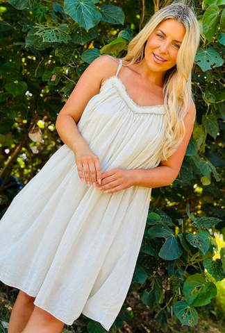 Untied & Unbothered Short Dress - Pebble