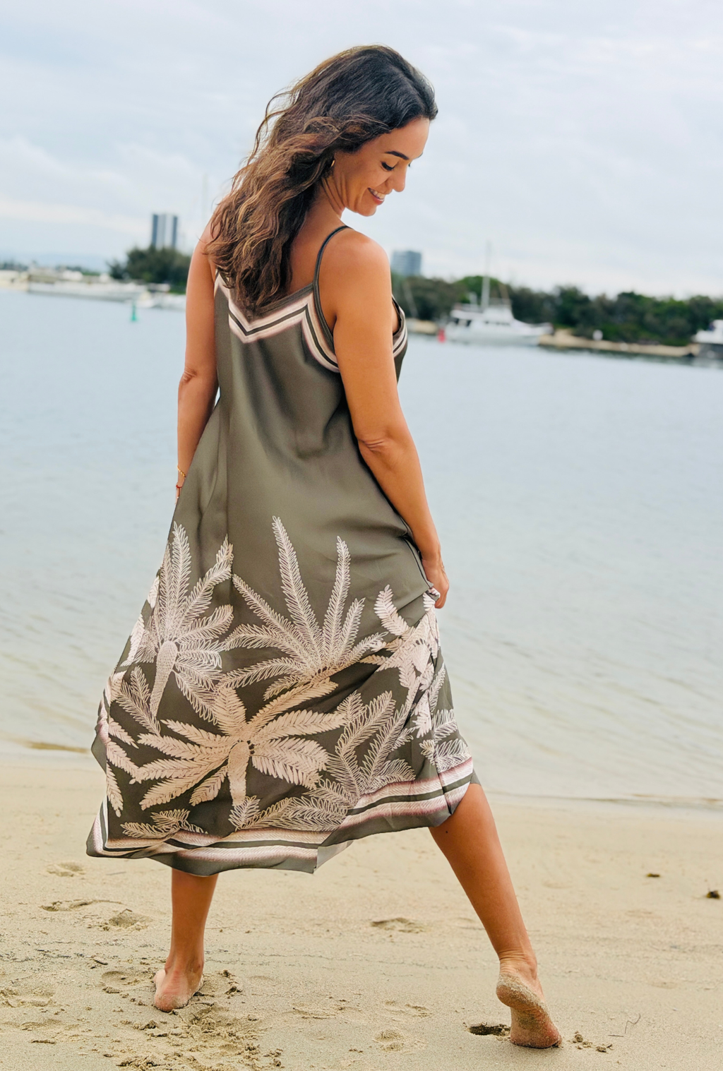 Palm Affair Dress - Sage