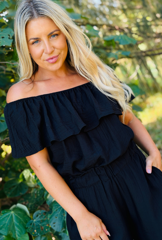 Laidback Luxe Layered Top - Onyx