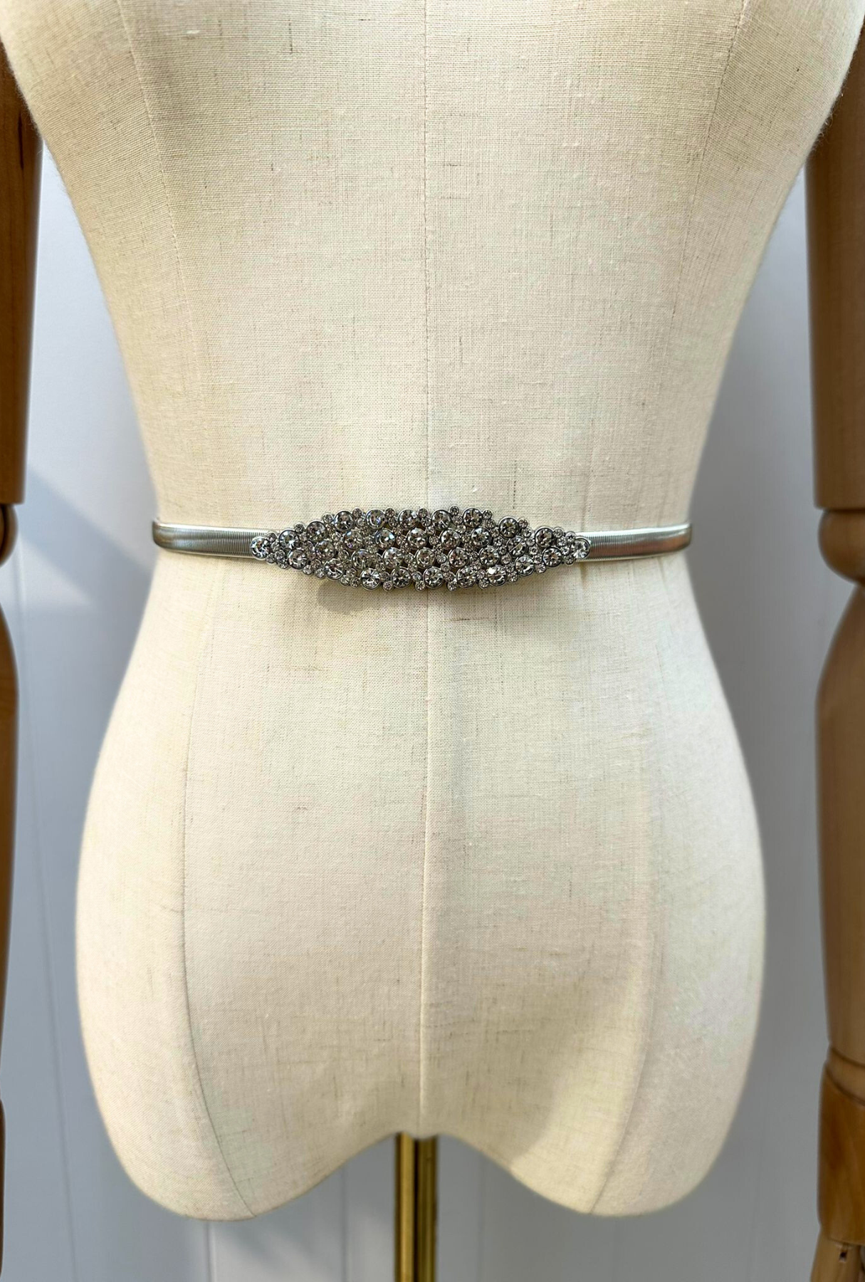 Gilded Metal Stretch Belt - Deco Silver