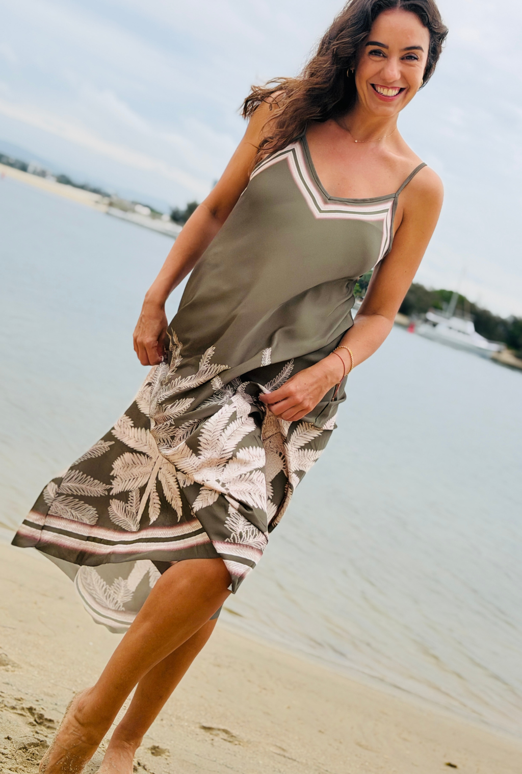 Palm Affair Dress - Sage