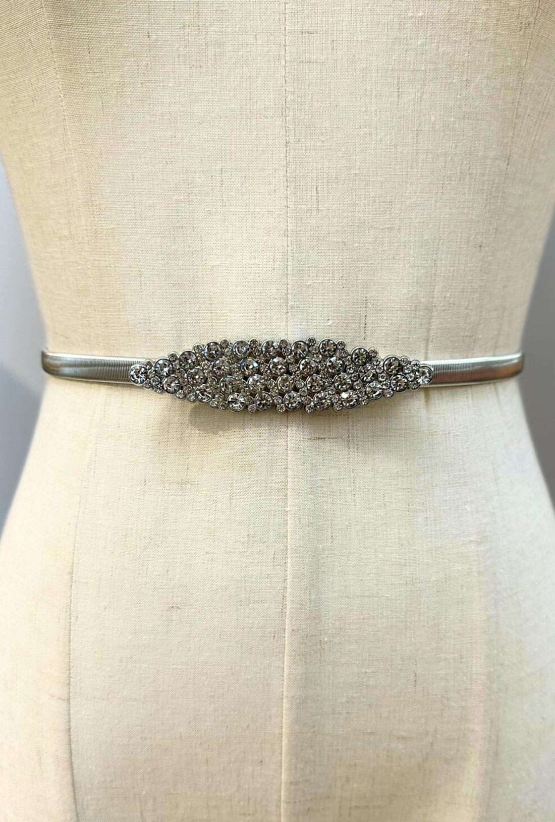 Gilded Metal Stretch Belt - Deco Silver