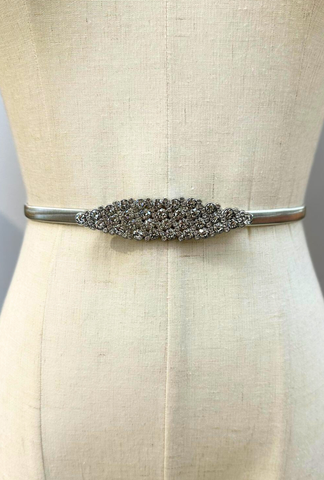 Gilded Metal Stretch Belt - Deco Silver