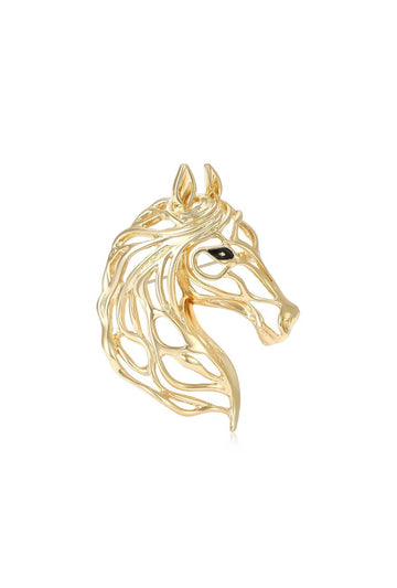Horsing Around Gold Brooch