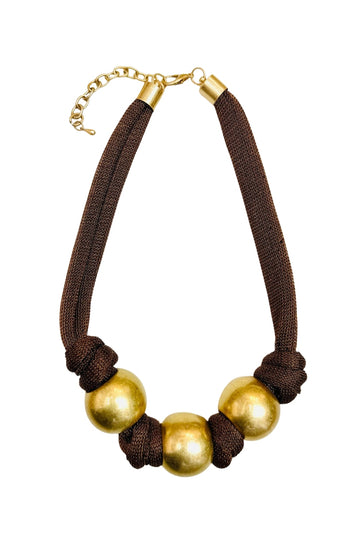Knotted Elegance Bronze Necklace