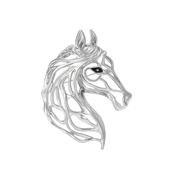 Horsing Around Silver Brooch