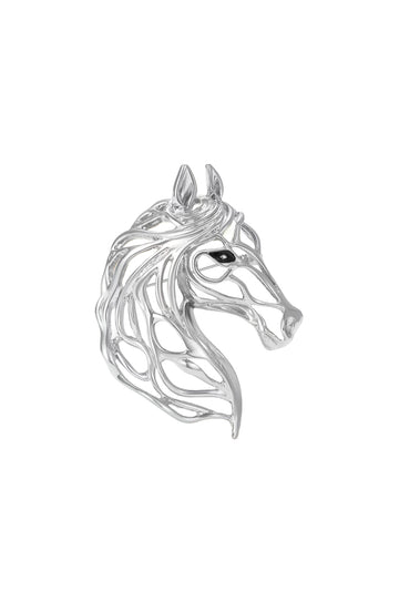 Horsing Around Silver Brooch