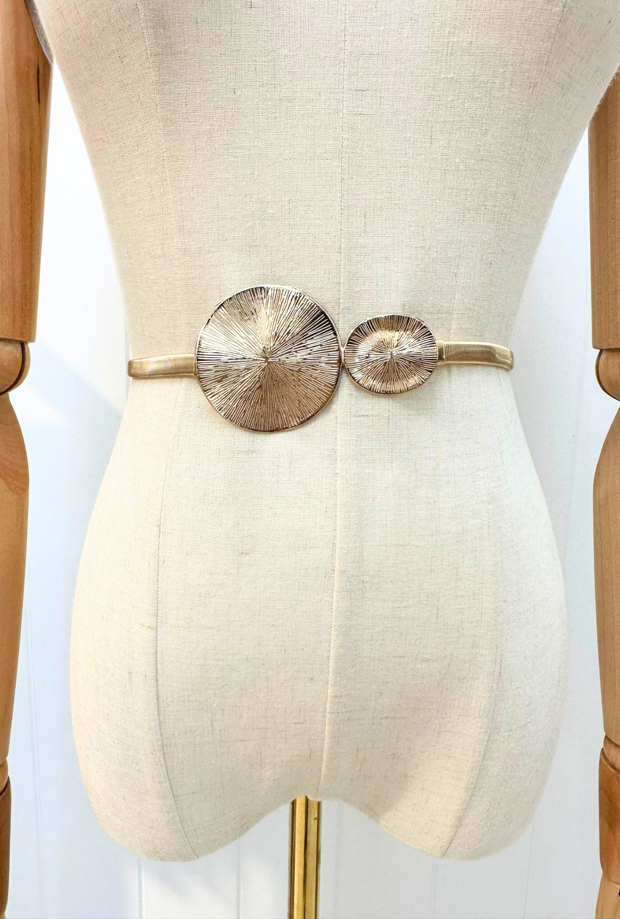 Gilded Metal Stretch Belt - Celestial Loop Gold
