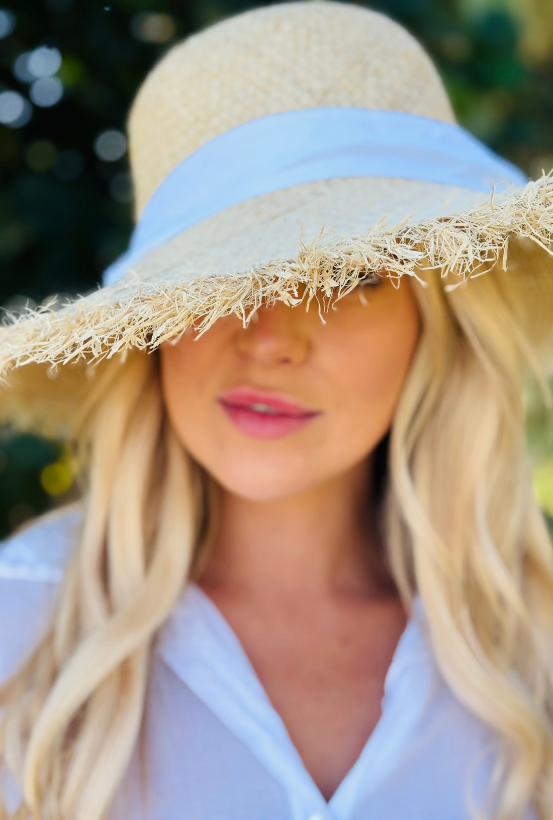 Cover Me Cutie - White Ribbon Hat