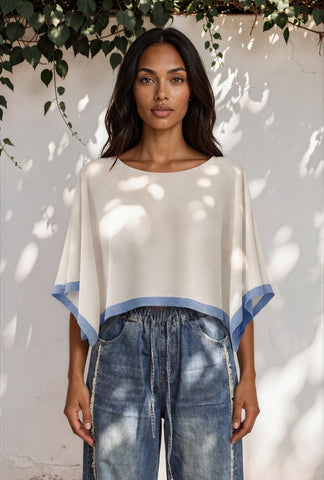 Borderline Knit Top - Edge French Blue