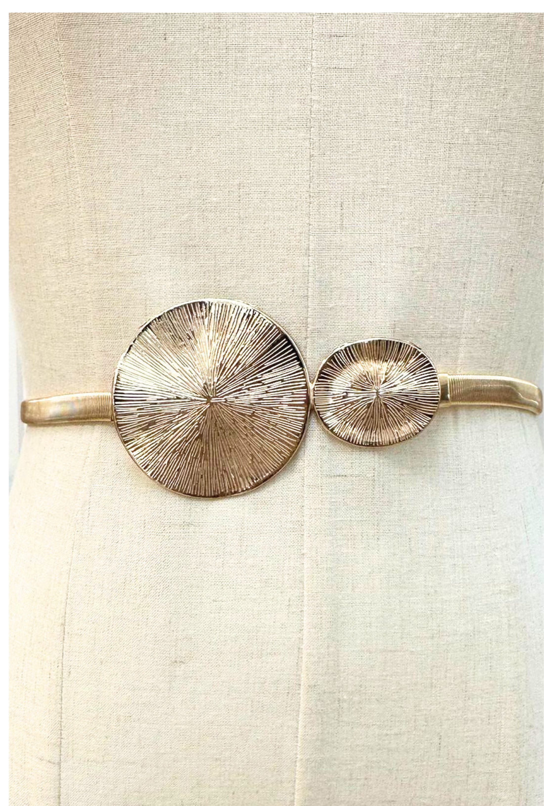 Gilded Metal Stretch Belt - Celestial Loop Gold