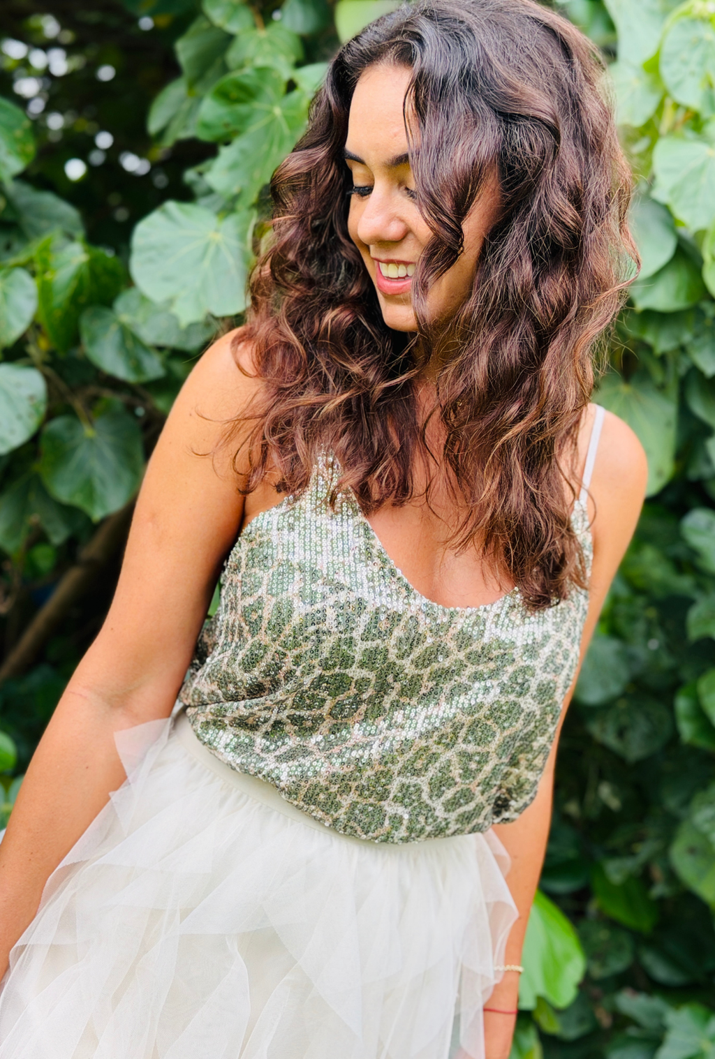 Leopard Singlet - Sage