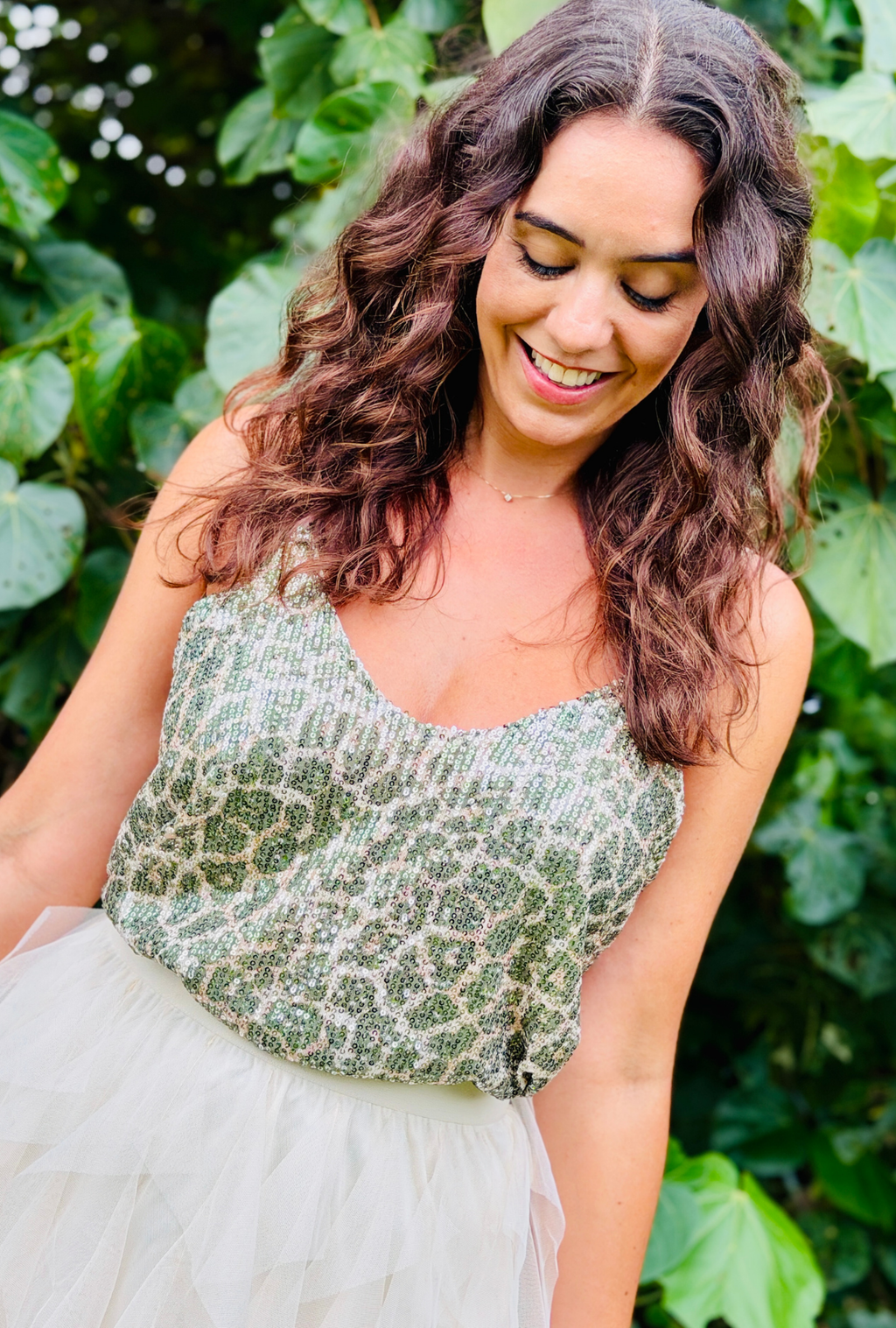 Leopard Singlet - Sage