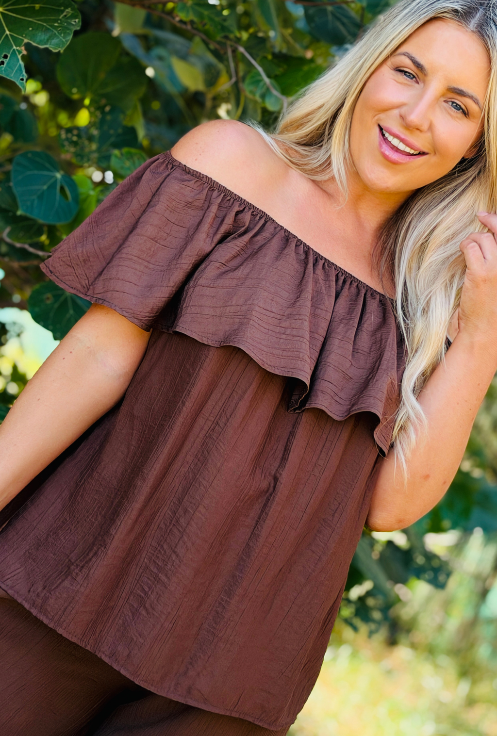 Laidback Luxe Layered Top - Chocolate