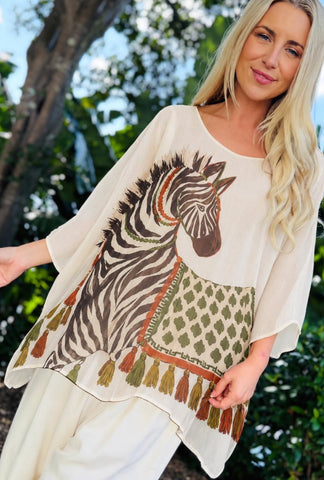 Wild About You Soft Drape Top - Natural