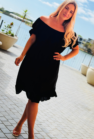 Sleeve Me Be Short Dress - Onyx