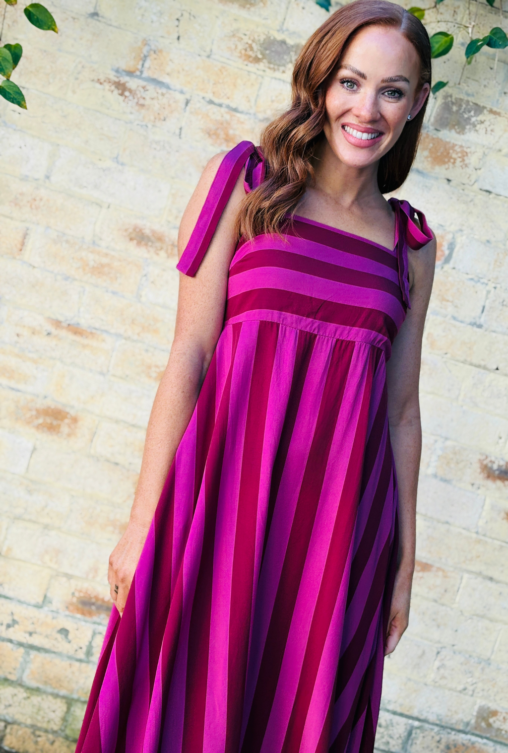 Ribbons and Daydreams Maxi Dress - Plum
