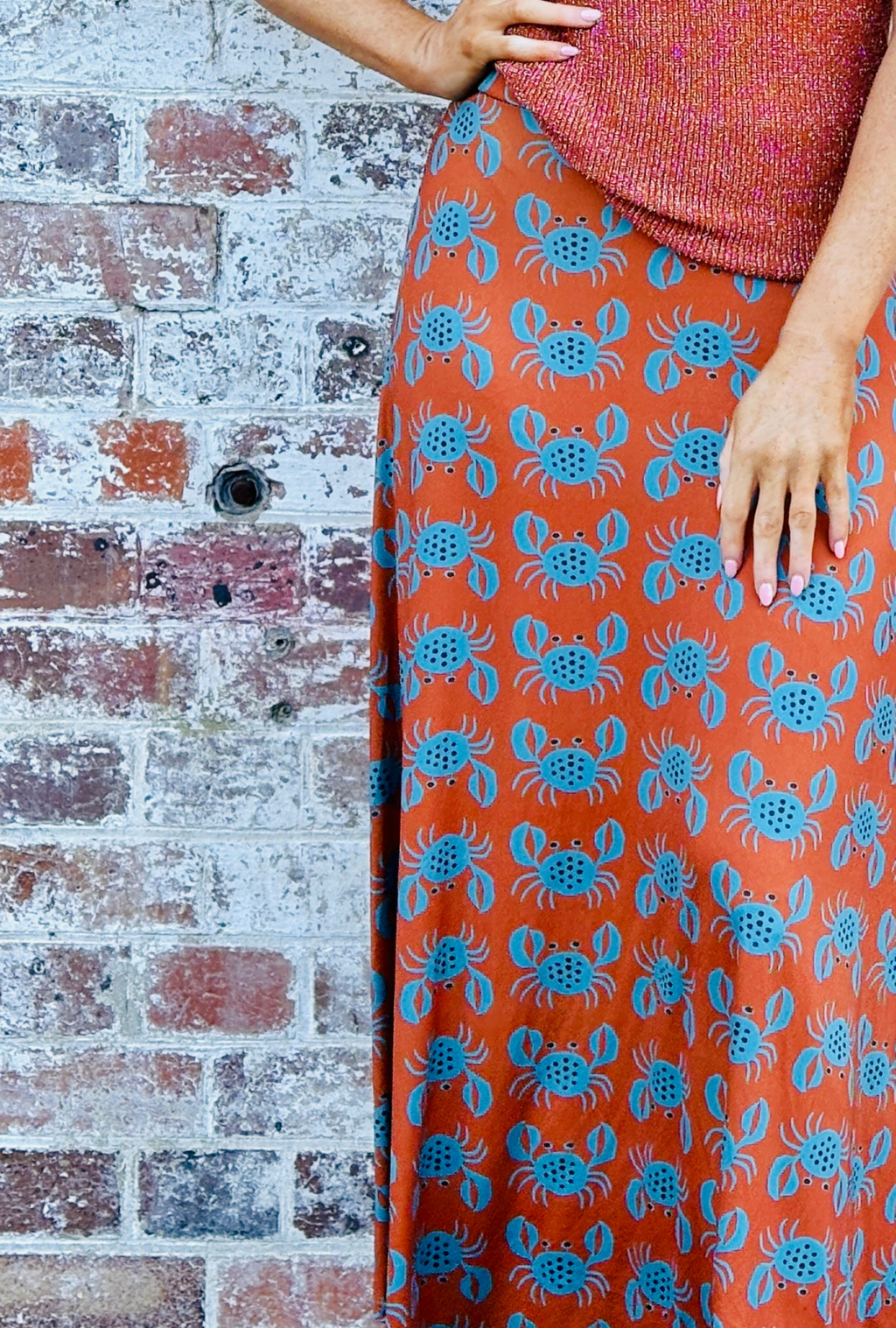 Pinch Me Pretty Skirt - Tangerine + Sky