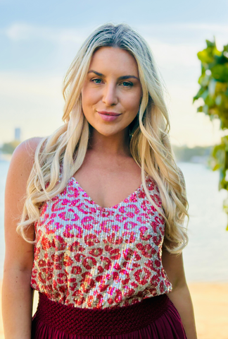 Leopard Singlet - Red