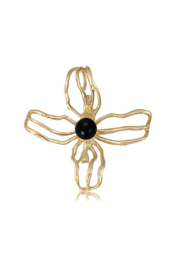 Floral Arrangement Black brooch