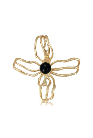 Floral Arrangement Black brooch