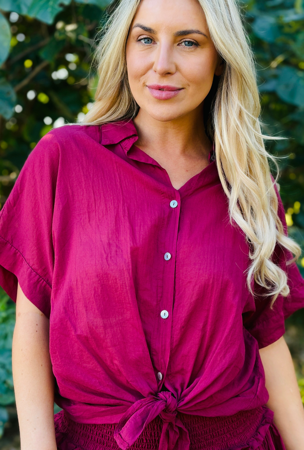 Tie Me Up Top - Cherry