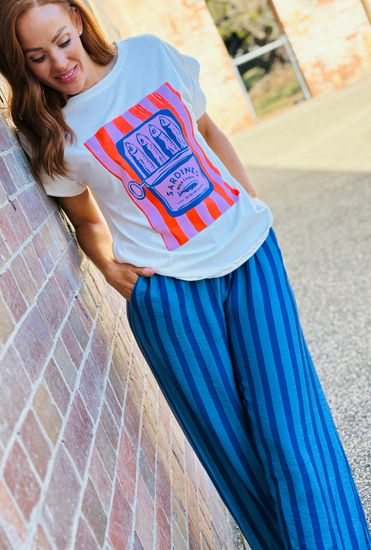 Off The Cuff Pant - Blue Stripe