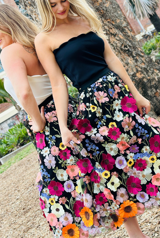 Limited Edition Get Carried Away Skirt - Midnight Bloom