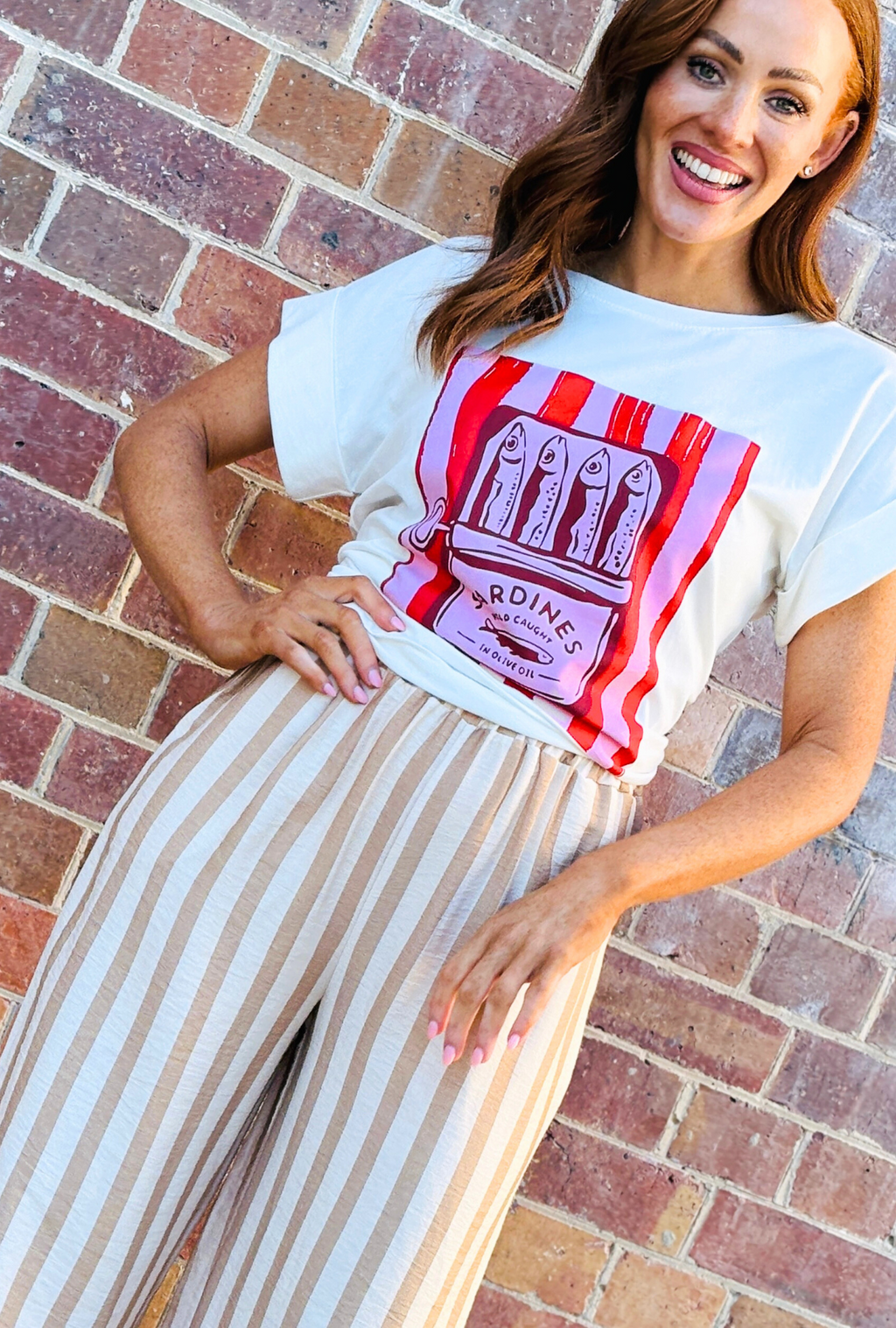 Off The Cuff Pant - Vanilla Stripe