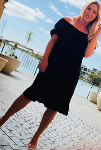 Sleeve Me Be Short Dress - Onyx