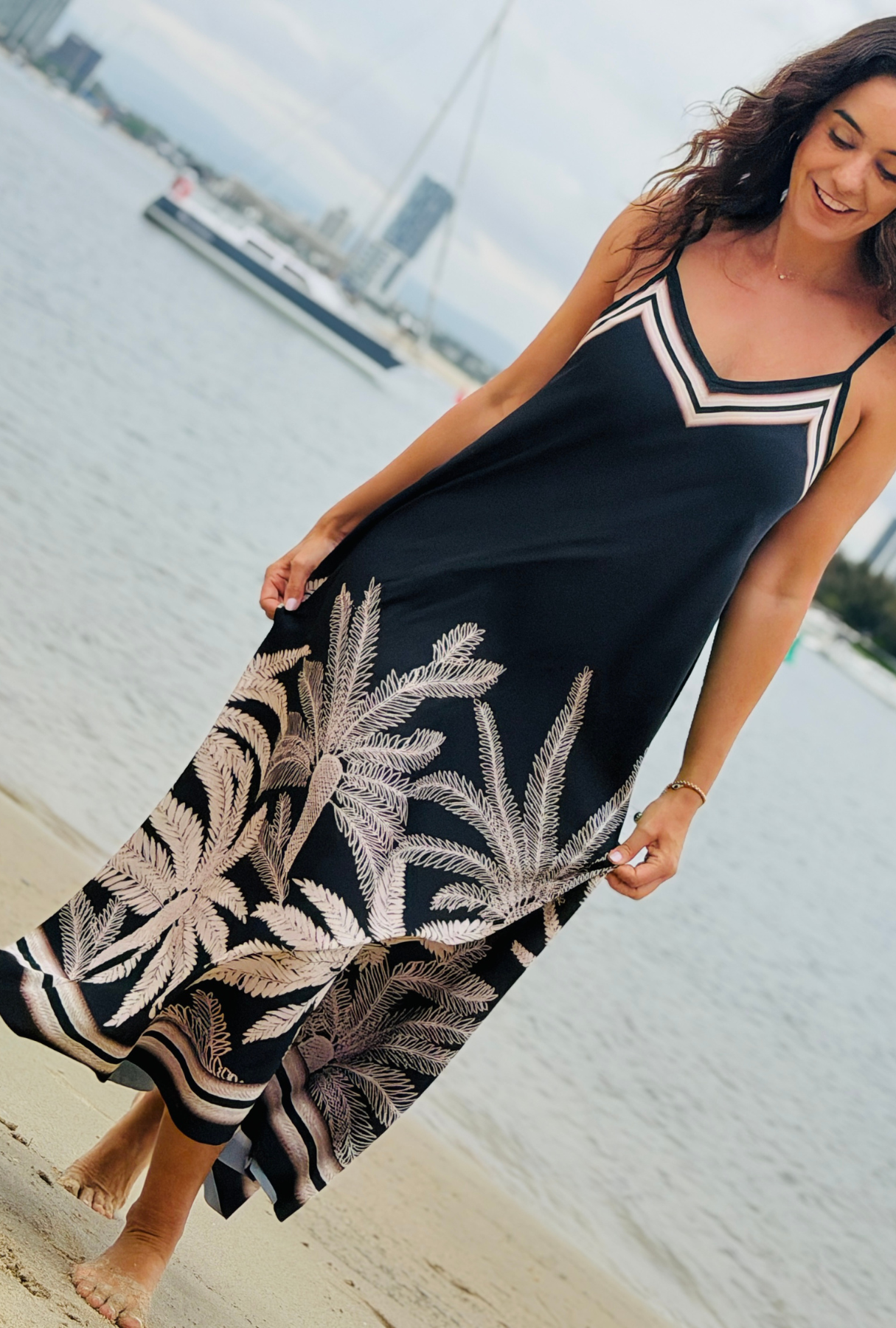 Palm Affair Dress - Midnight