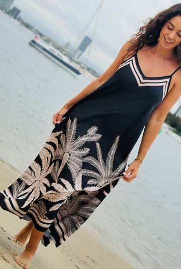 Palm Affair Dress - Midnight