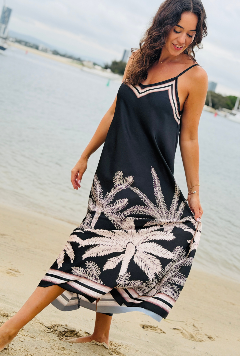 Palm Affair Dress - Midnight