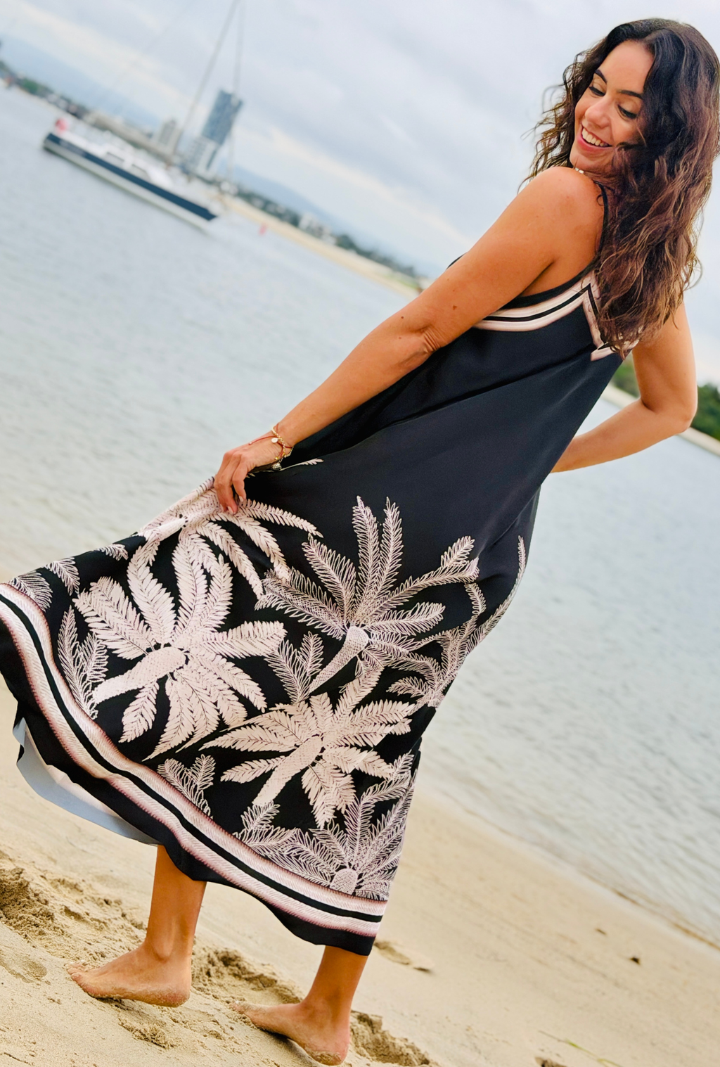 Palm Affair Dress - Midnight