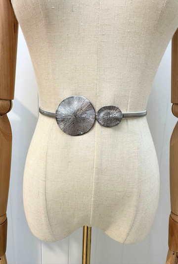 Gilded Metal Stretch Belt - Celestial Loop Silver