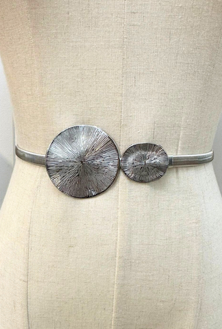 Gilded Metal Stretch Belt - Celestial Loop Silver