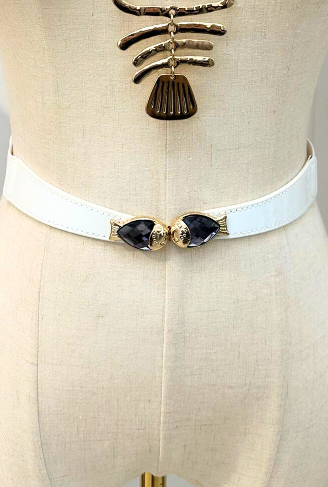 Little Fish Are Sweet Belt - White