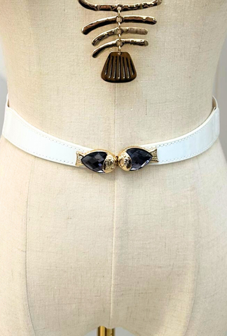 Little Fish Are Sweet Belt - White