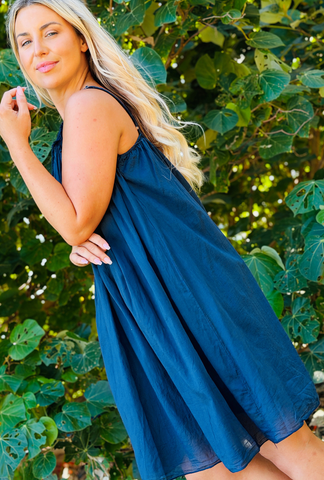 Untied & Unbothered Short Dress - Saxe Blue