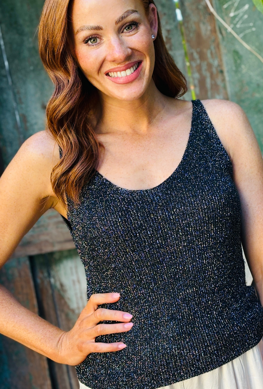 Born To Sparkle Singlet - Midnight