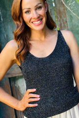 Born To Sparkle Singlet - Midnight