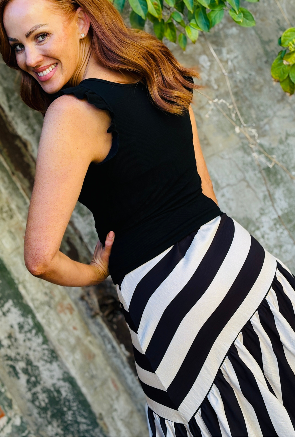 Bold Intentions Striped Skirt - Black + White