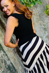Bold Intentions Striped Skirt - Black + White