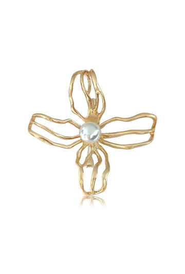 Floral Arrangement White brooch