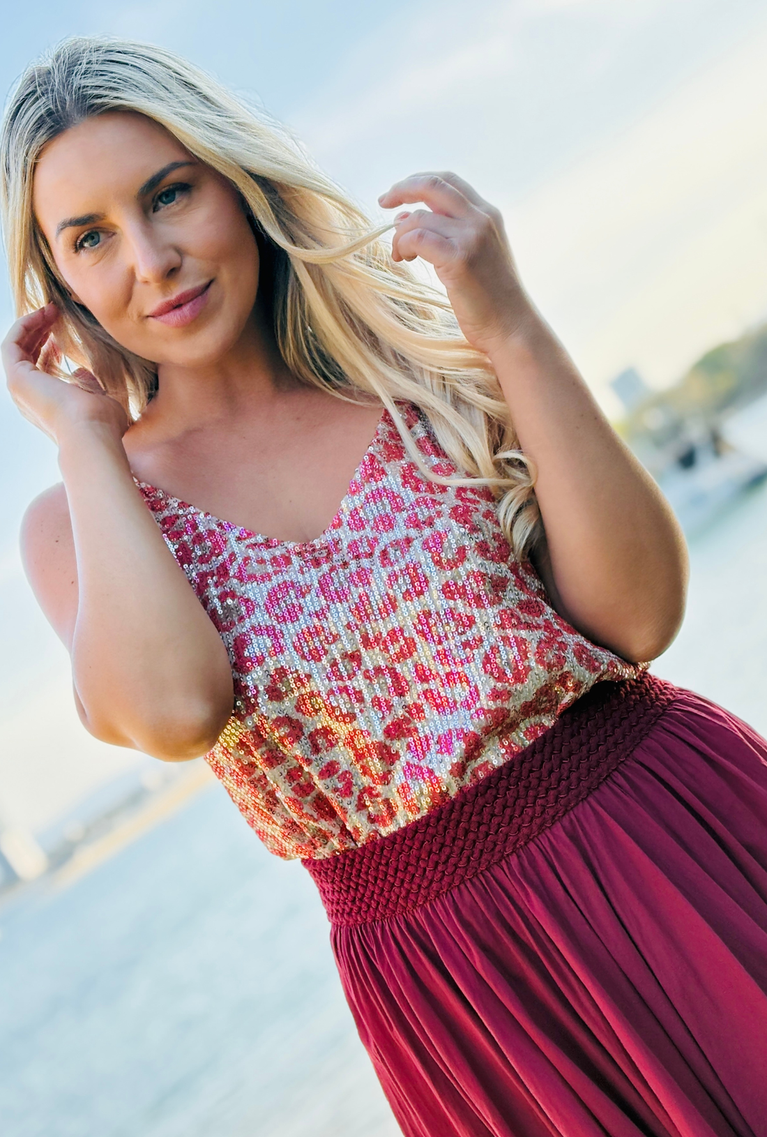 Leopard Singlet - Red