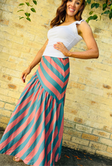 Bold Intentions Striped Skirt - Sky + Candy