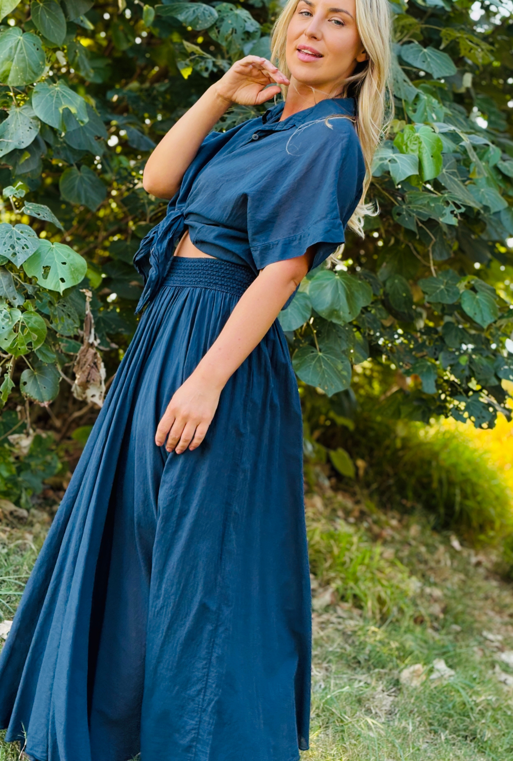 No Ties Attached Skirt - Saxe Blue